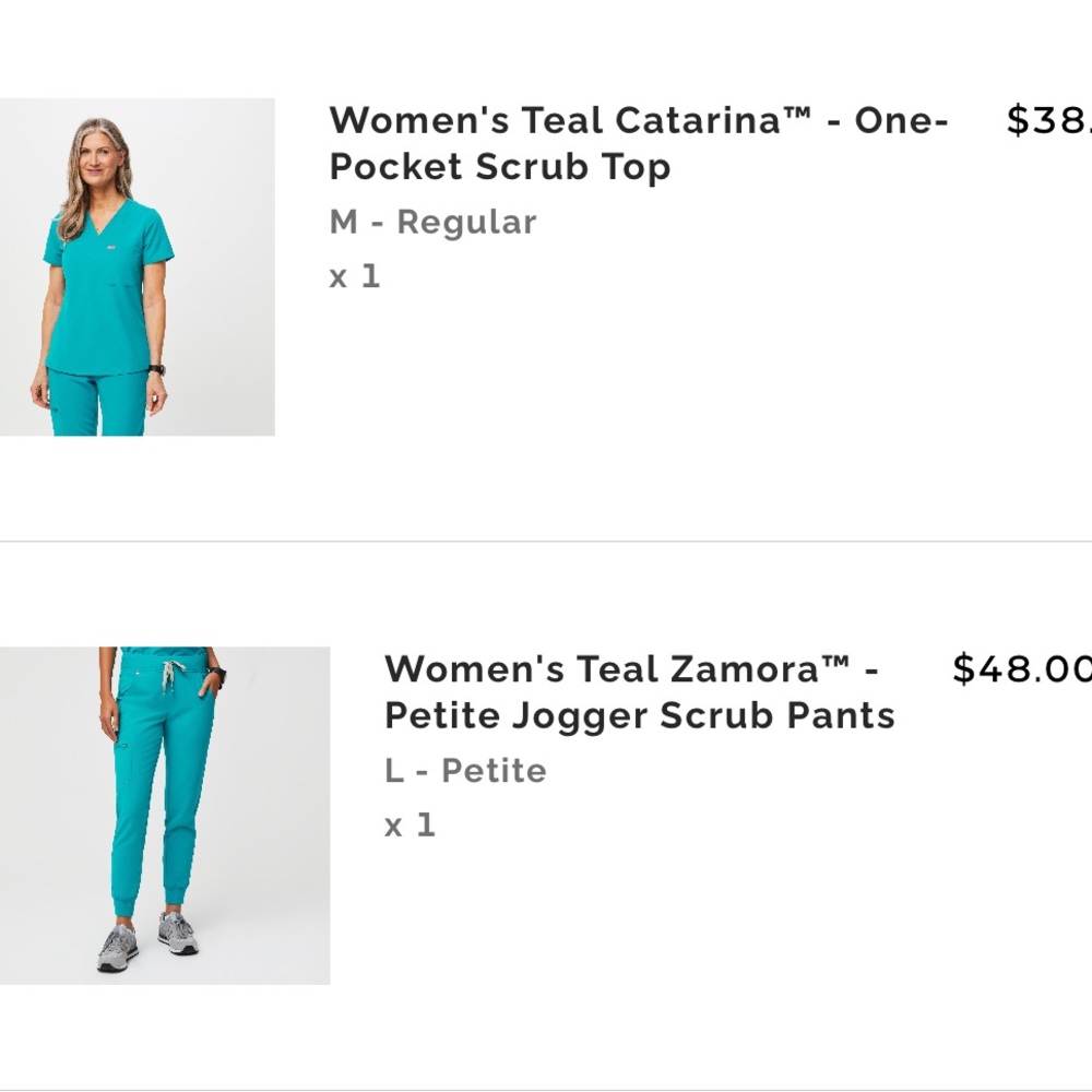 FIGS SET - Scrub Top and Pants in Color TEAL - Picture 7 of 7